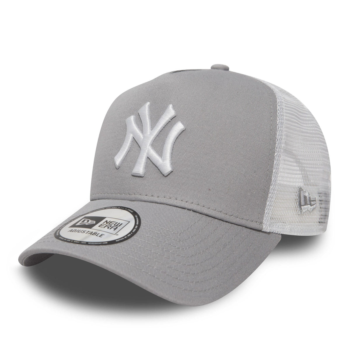 New York Yankees Clean Grey A-Frame Trucker Cap-klyvox