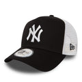 New York Yankees Clean Black A-Frame Trucker Cap-klyvox