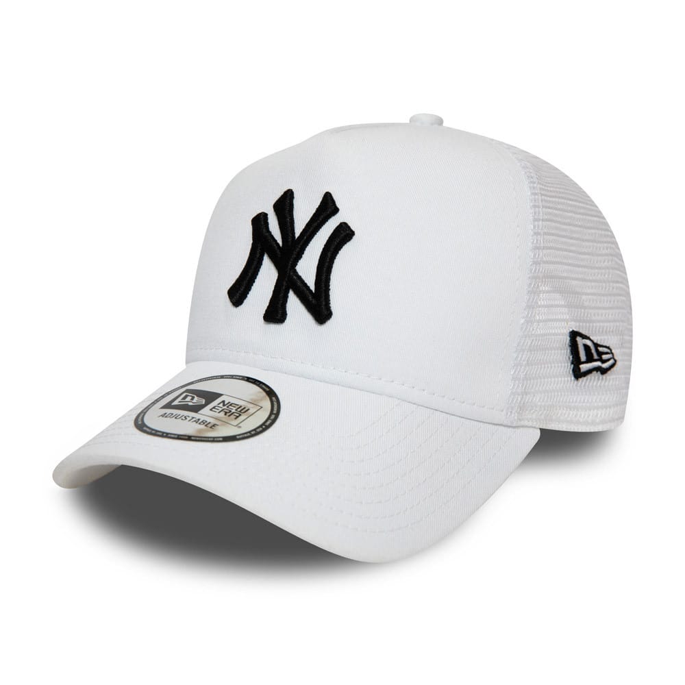 New York Yankees White A-Frame Trucker Cap-klyvox
