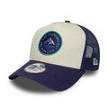 New Era Outdoor Washed Navy 9FORTY A-Frame Trucker Adjustable Cap-klyvox