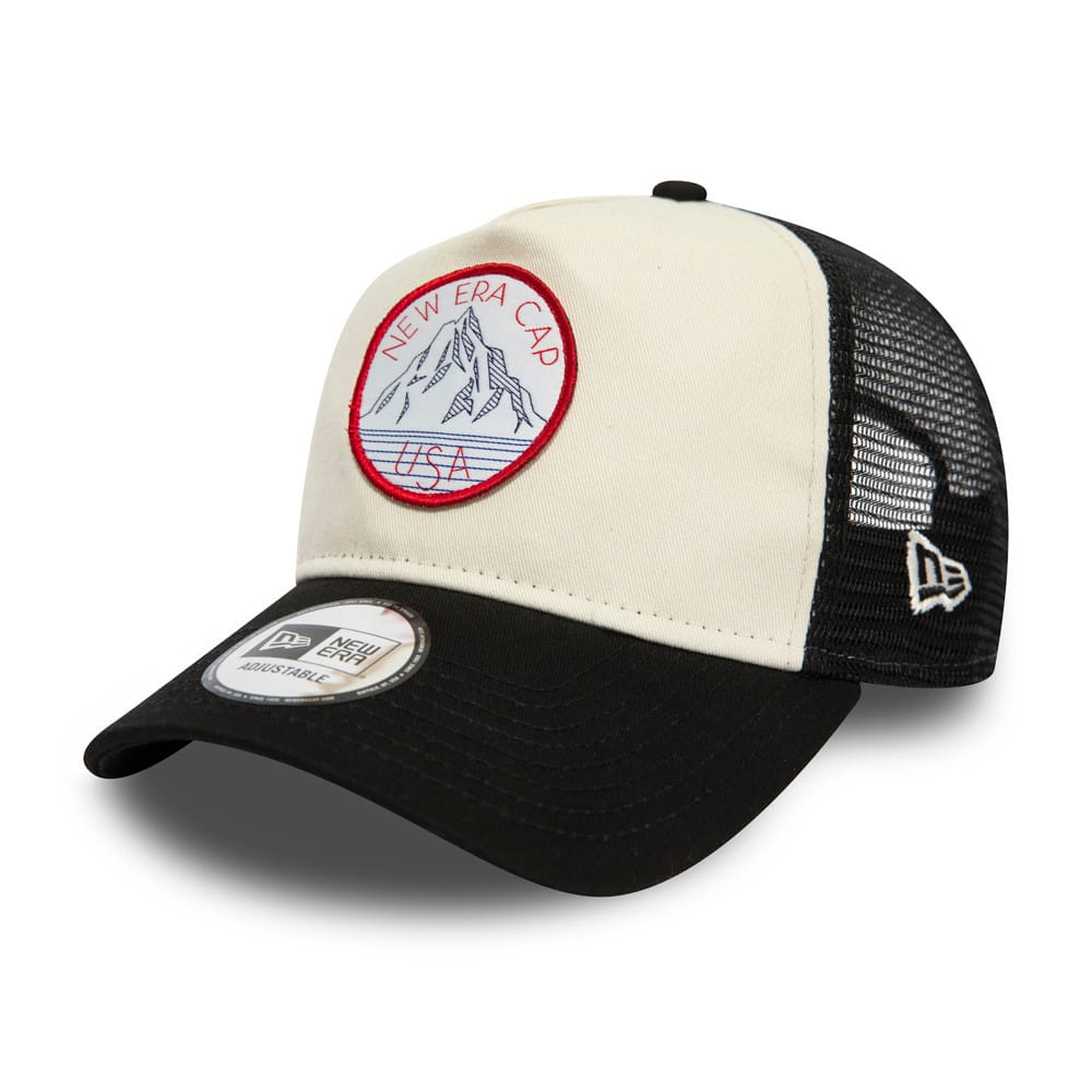 New Era Outdoor Washed Black 9FORTY A-Frame Trucker Adjustable Cap-klyvox