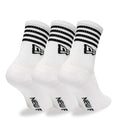New Era Stripe 3 Pack Crew White Socks-klyvox