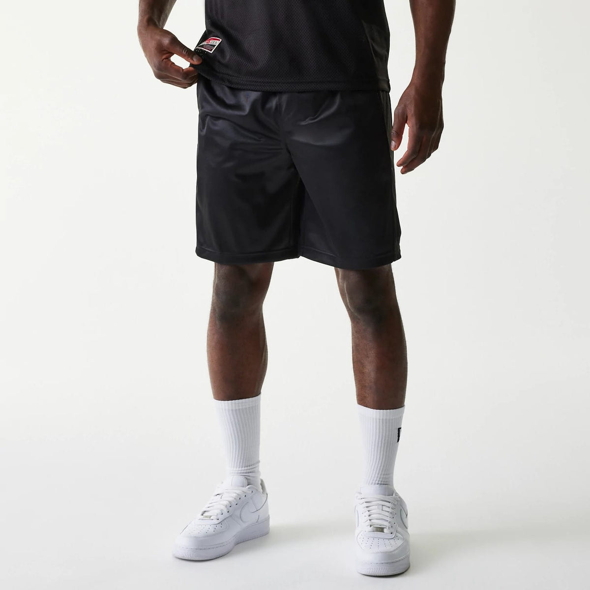 New Era Retro Sports Black Mesh Shorts-klyvox