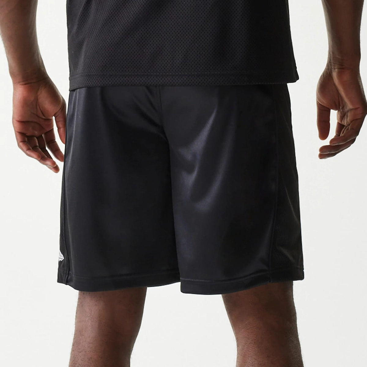 New Era Retro Sports Black Mesh Shorts-klyvox