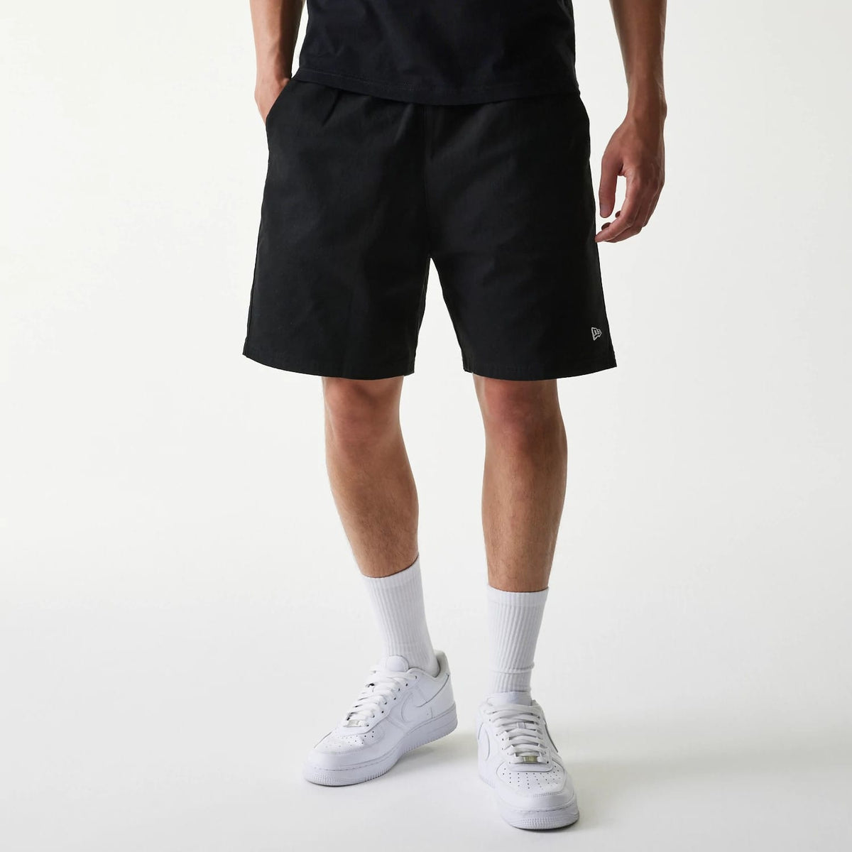 New Era Japan Woven Black Shorts-klyvox