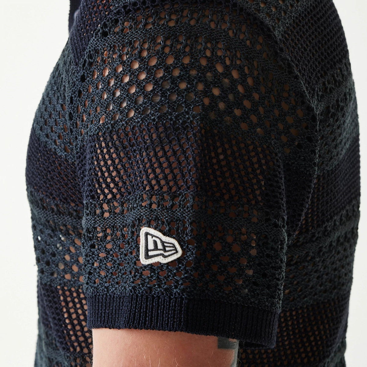 New Era Japan Mesh Black Polo T-Shirt-klyvox