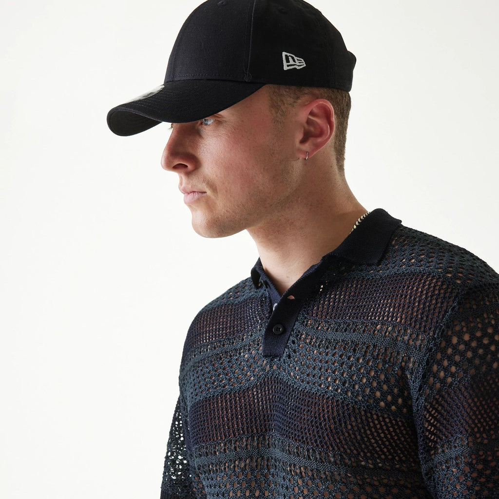New Era Japan Mesh Black Polo T-Shirt-klyvox