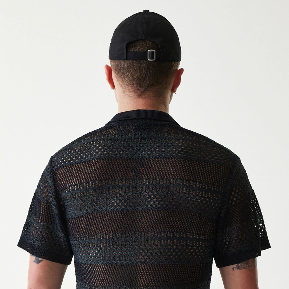 New Era Japan Mesh Black Polo T-Shirt-klyvox