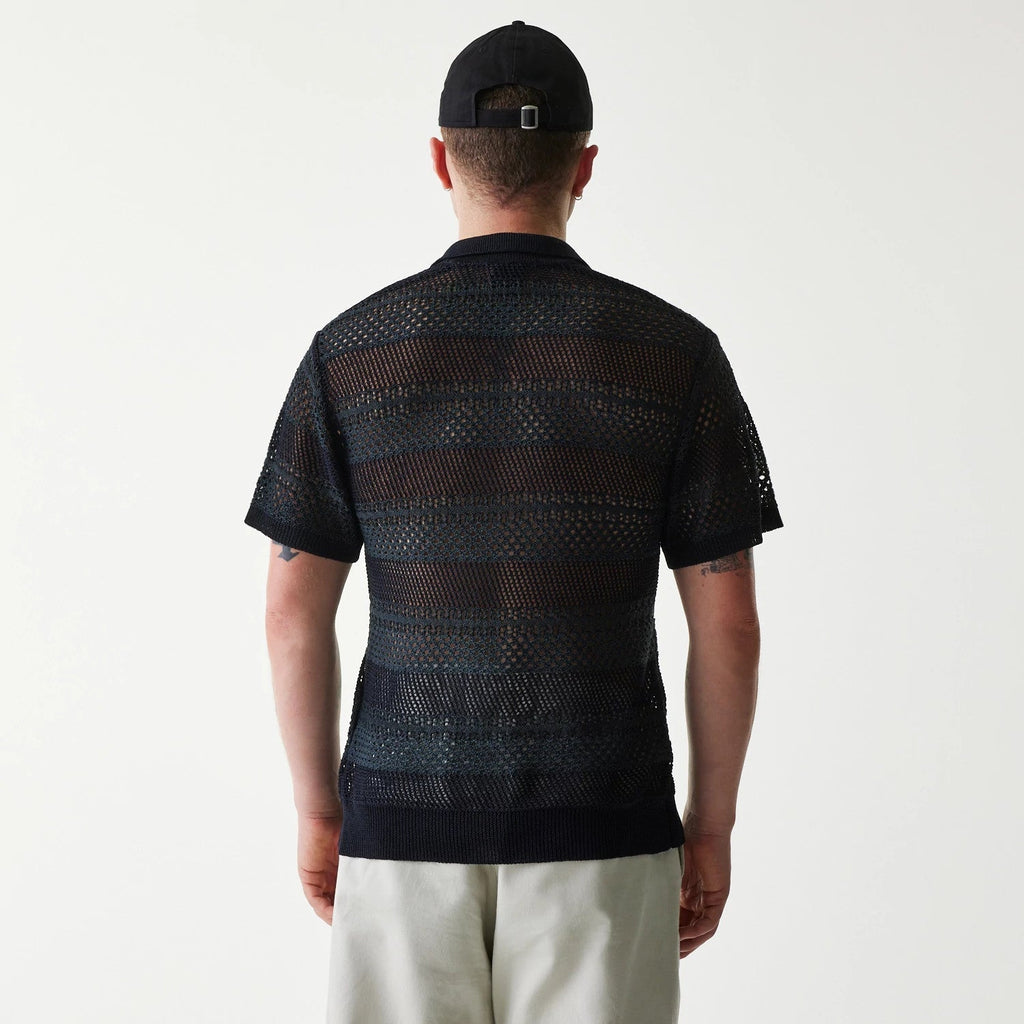 New Era Japan Mesh Black Polo T-Shirt-klyvox
