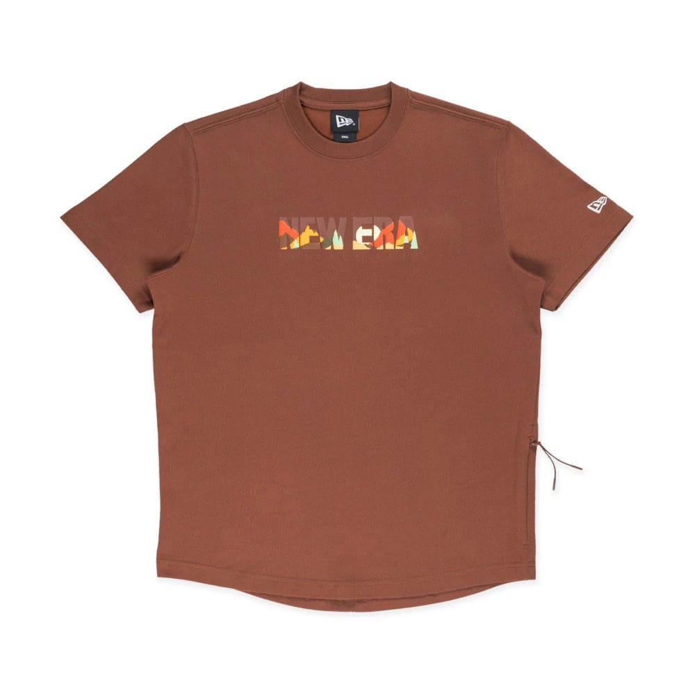 New Era Mountain Logo Open Brown T-Shirt-klyvox