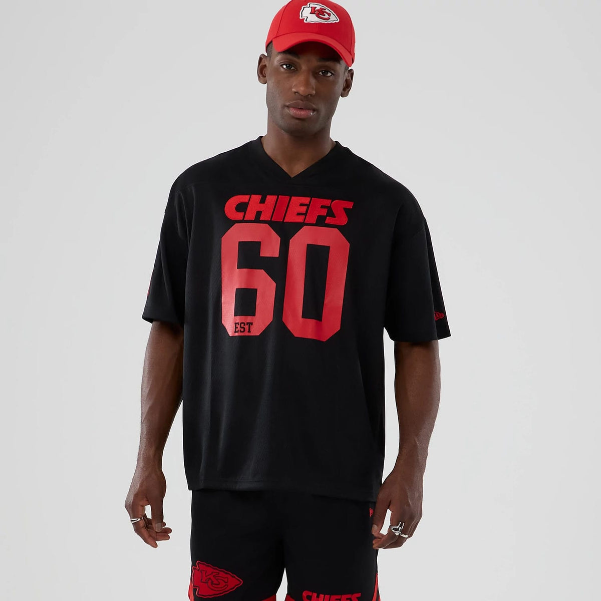 Kansas City Chiefs NFL Historic Black Oversized T-Shirt-klyvox