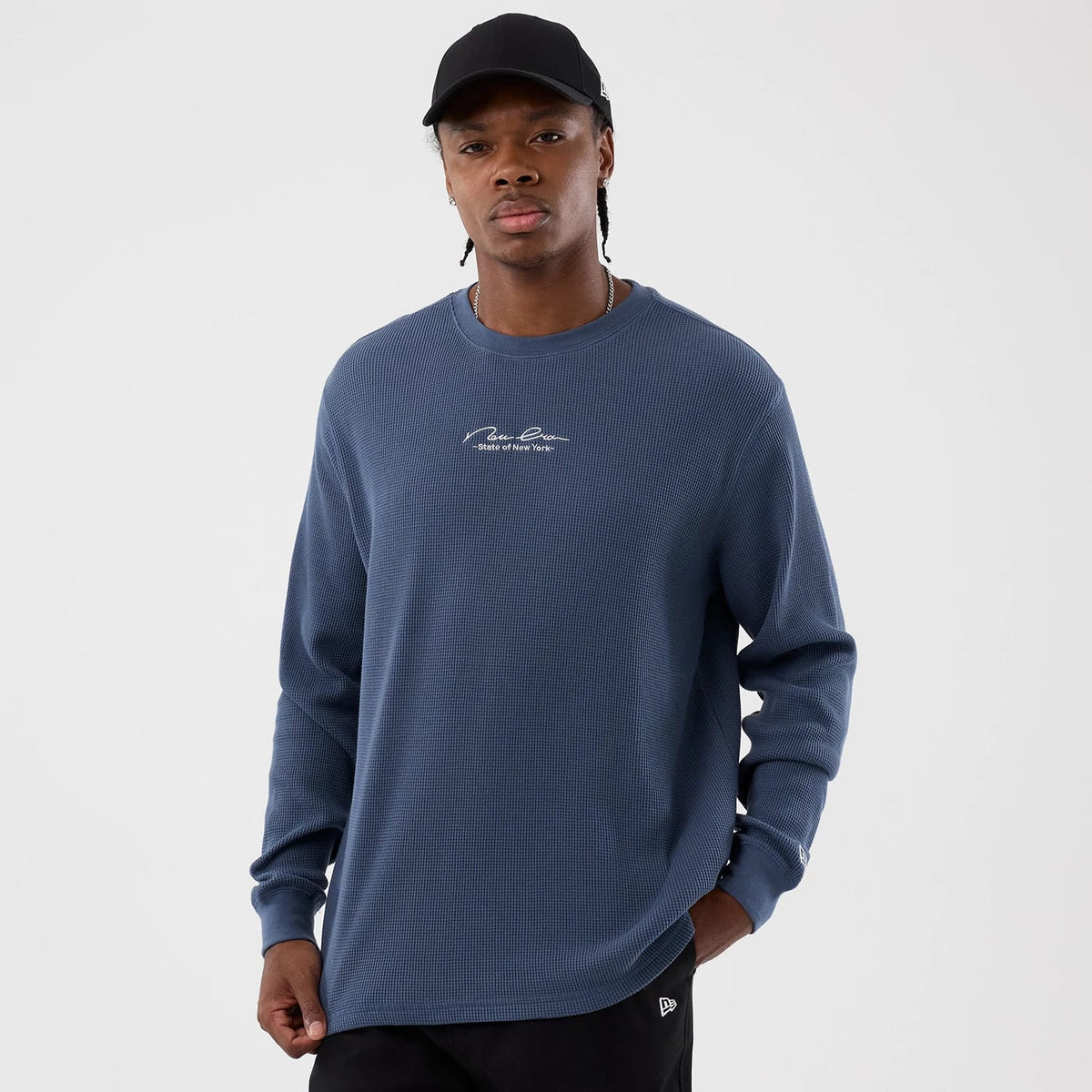 New Era Basic Blue Long Sleeve T-Shirt-klyvox