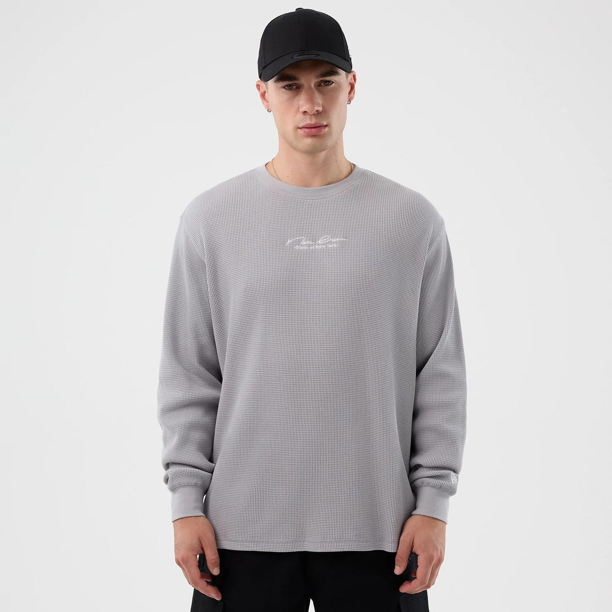 New Era Basic Grey Long Sleeve T-Shirt-klyvox