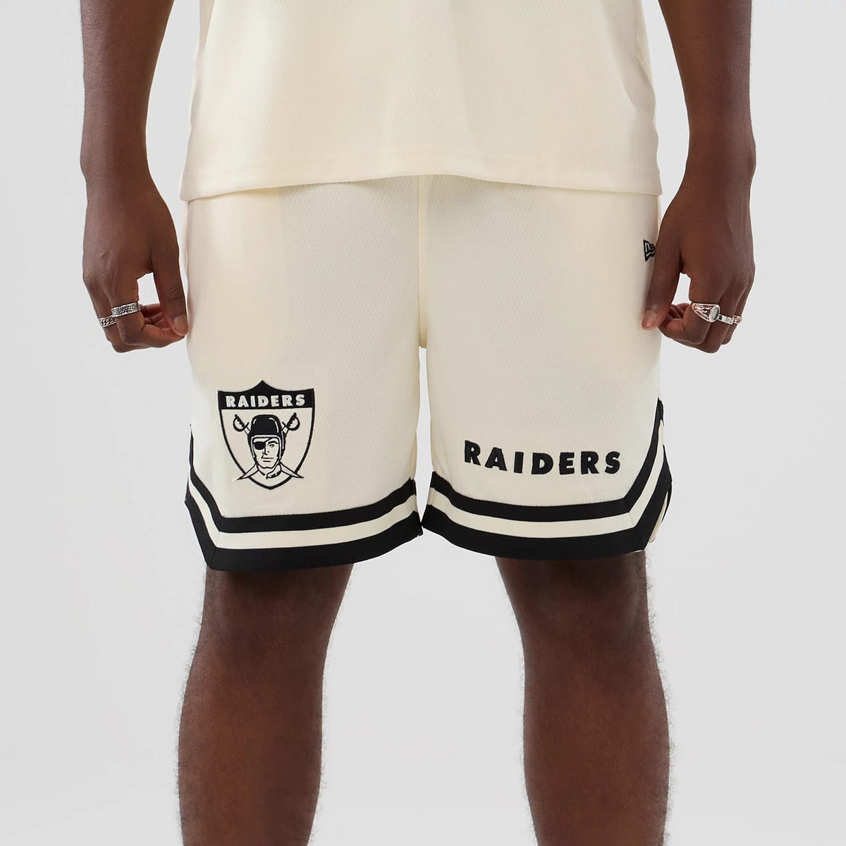 Las Vegas Raiders NFL Historic Cream Shorts-klyvox