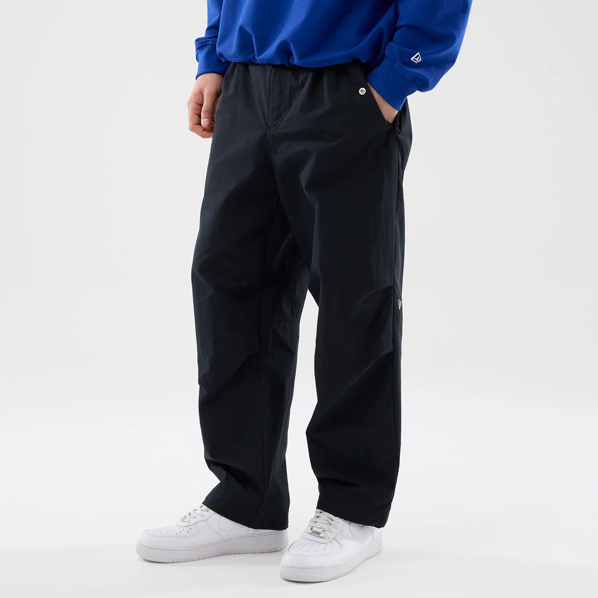 New Era Organic Black Parachute Trousers-klyvox