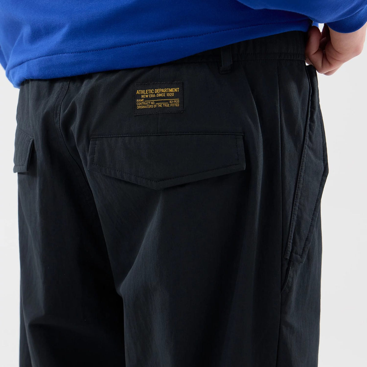 New Era Organic Black Parachute Trousers-klyvox