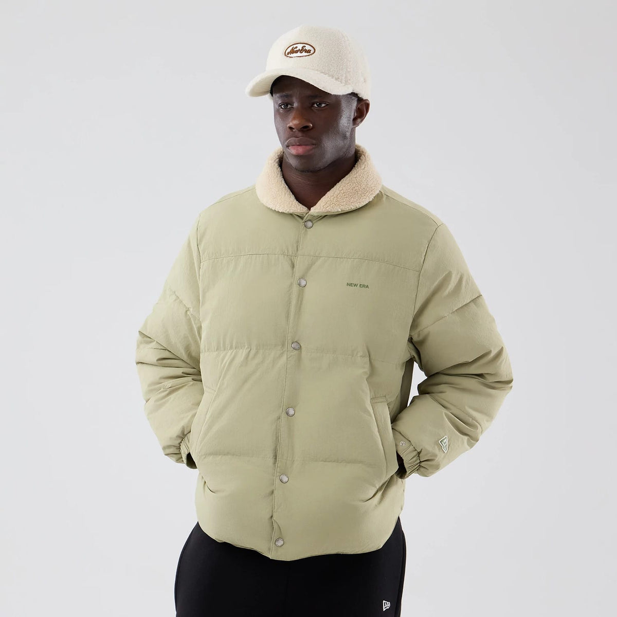 New Era Organic Boa Neck Khaki Jacket-klyvox