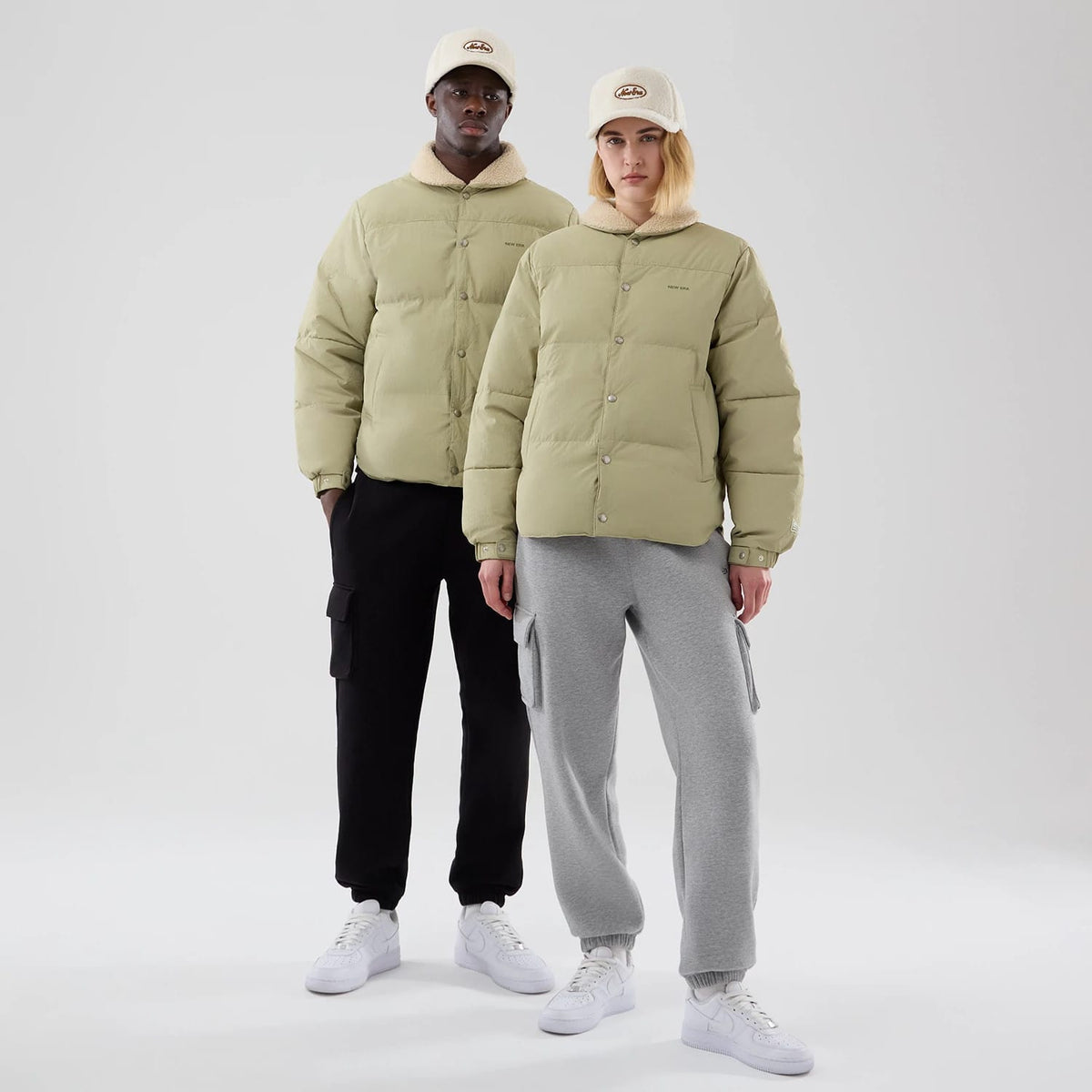 New Era Organic Boa Neck Khaki Jacket-klyvox