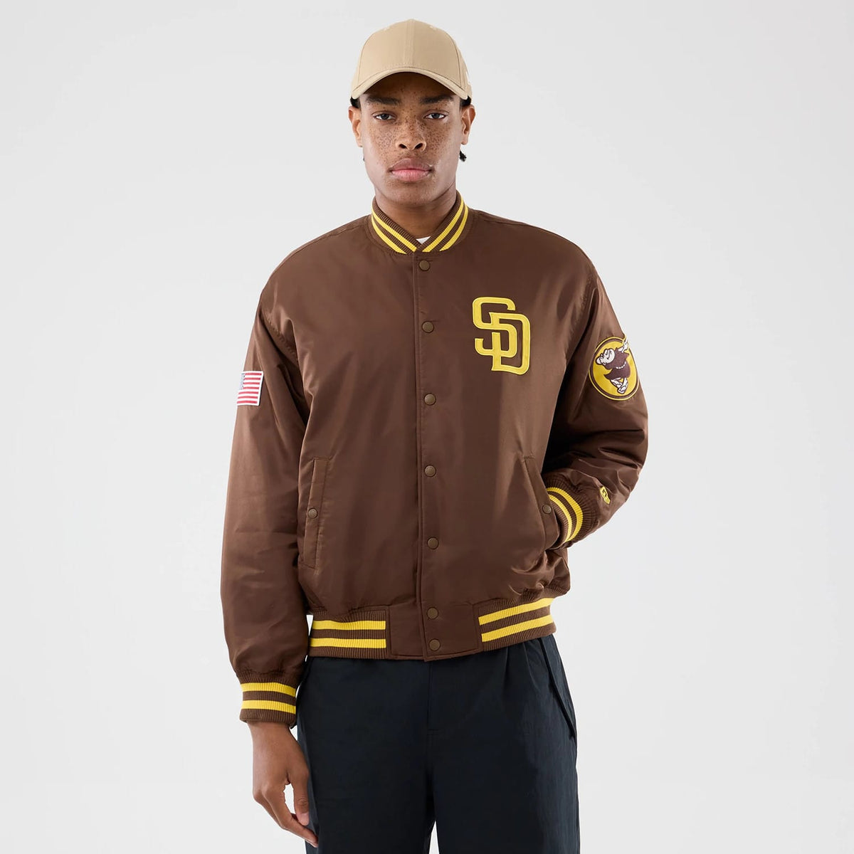 San Diego Padres MLB Authentic Dark Brown Stadium Jacket-klyvox