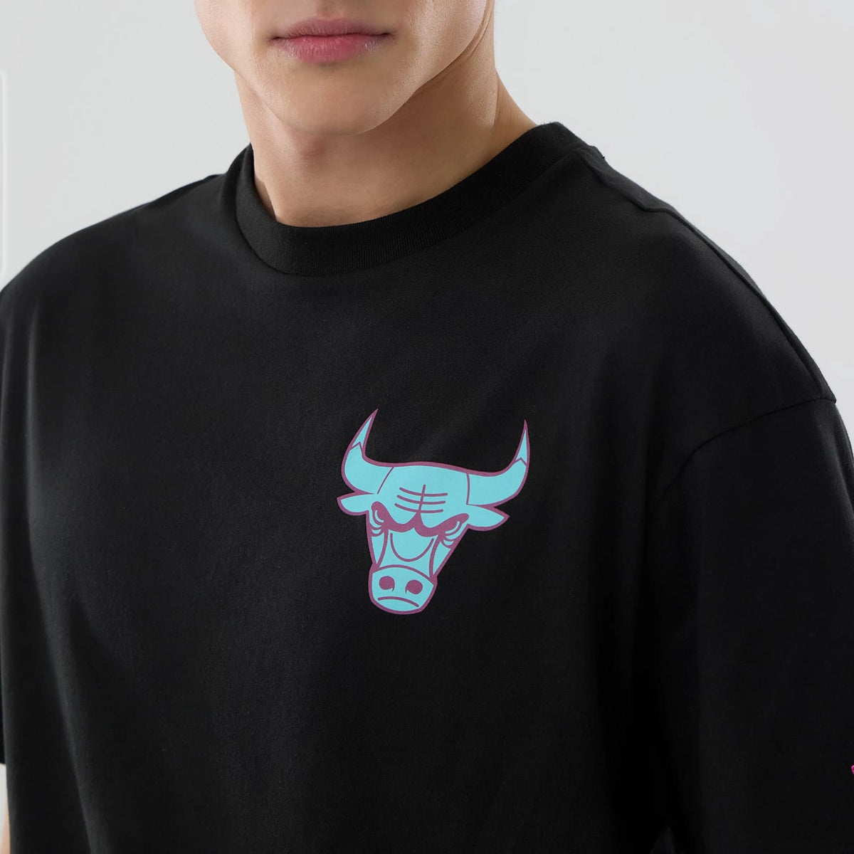 Chicago Bulls NBA Neon Light Black T-Shirt-klyvox