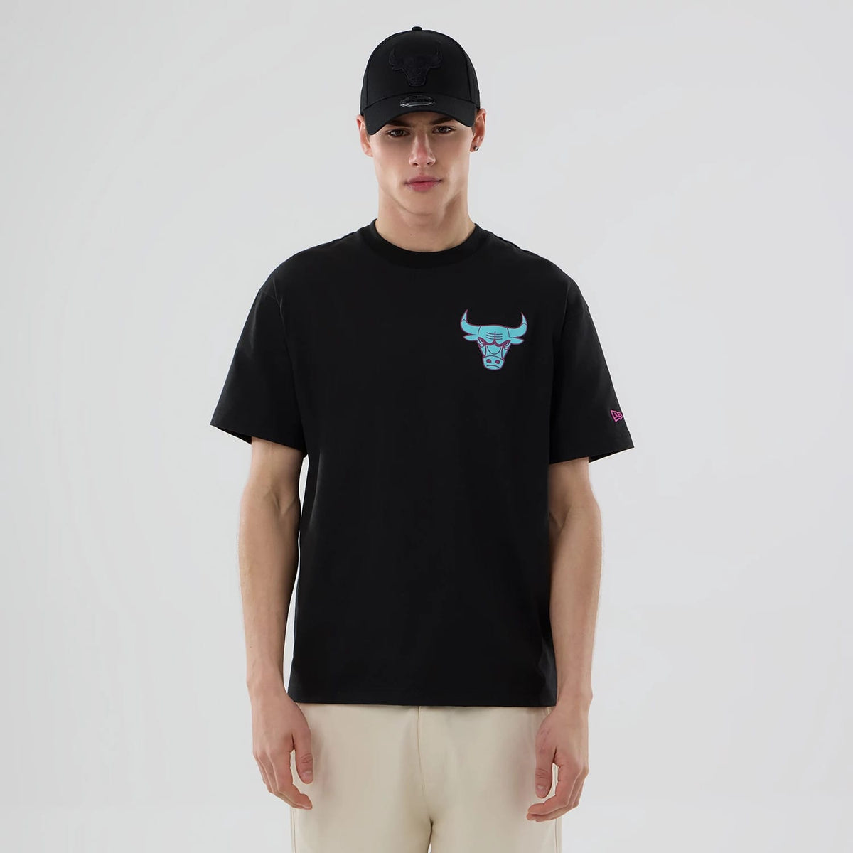 Chicago Bulls NBA Neon Light Black T-Shirt-klyvox