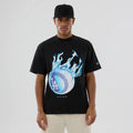 LA Dodgers MLB On Fire Black Oversized T-Shirt-klyvox