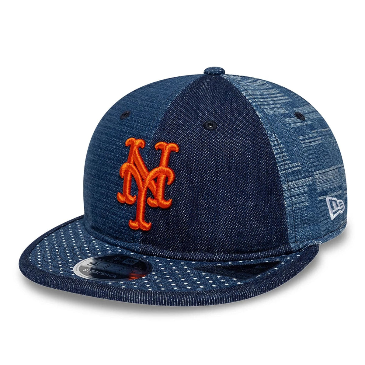 New York Mets MLB Multi Denim Dark Blue Retro Crown 9FIFTY Adjustable Cap-klyvox