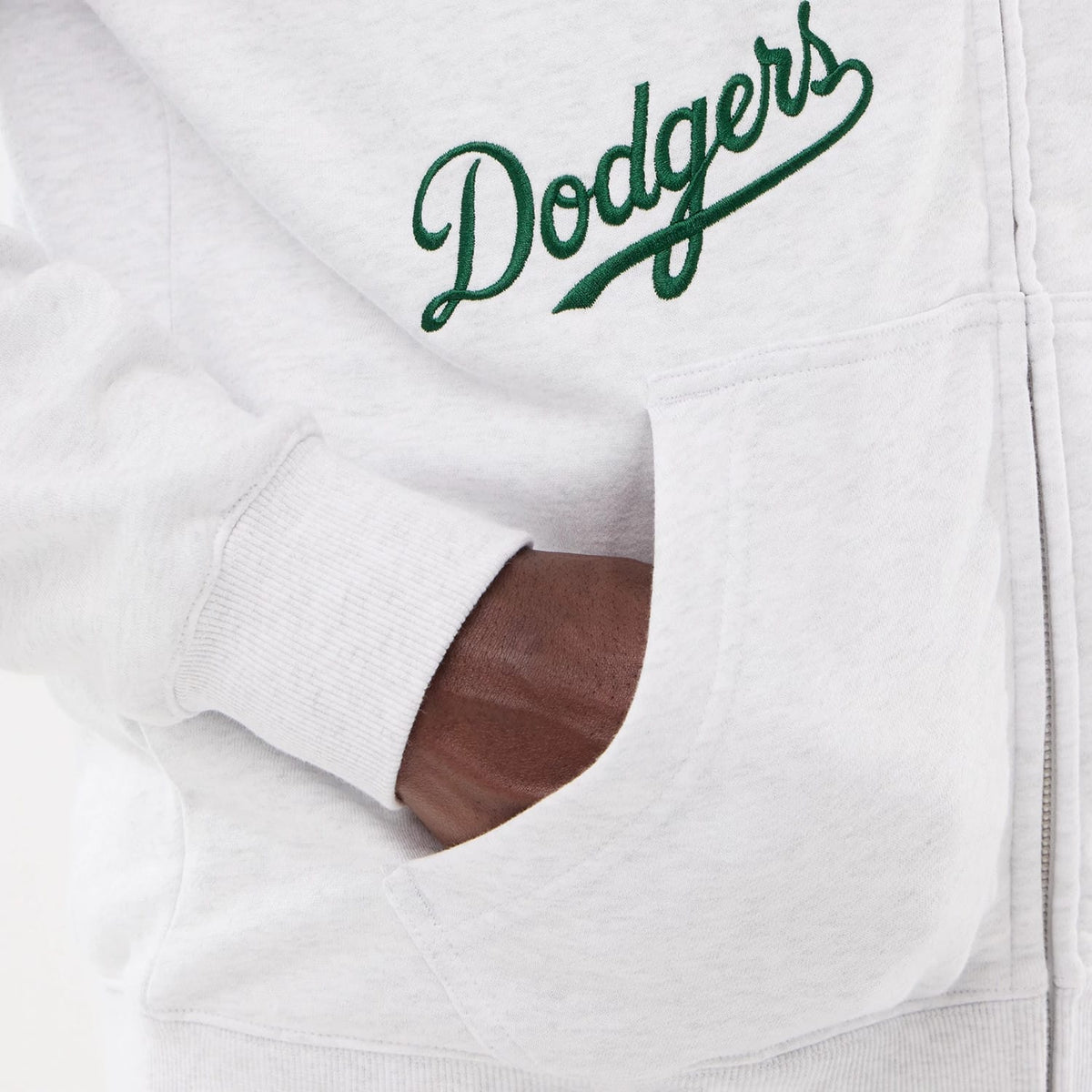 LA Dodgers MLB Comfort Grey 2 Way Full Zip Hoodie-klyvox