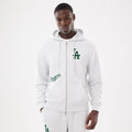 LA Dodgers MLB Comfort Grey 2 Way Full Zip Hoodie-klyvox