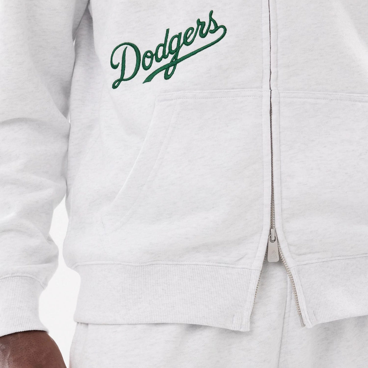 LA Dodgers MLB Comfort Grey 2 Way Full Zip Hoodie-klyvox
