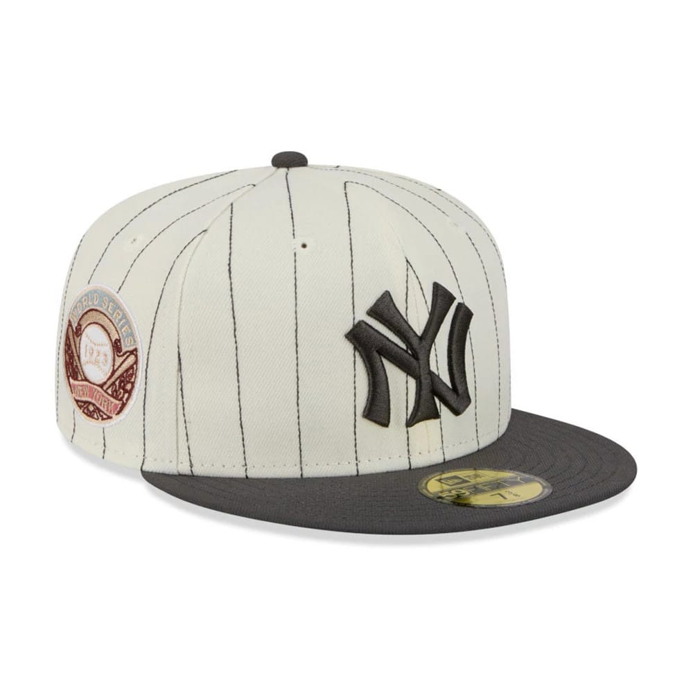 New York Yankees MLB Stripes Cream & Black 59FIFTY Fitted Cap-klyvox