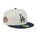 LA Dodgers MLB Stripes Cream 59FIFTY Fitted Cap-klyvox