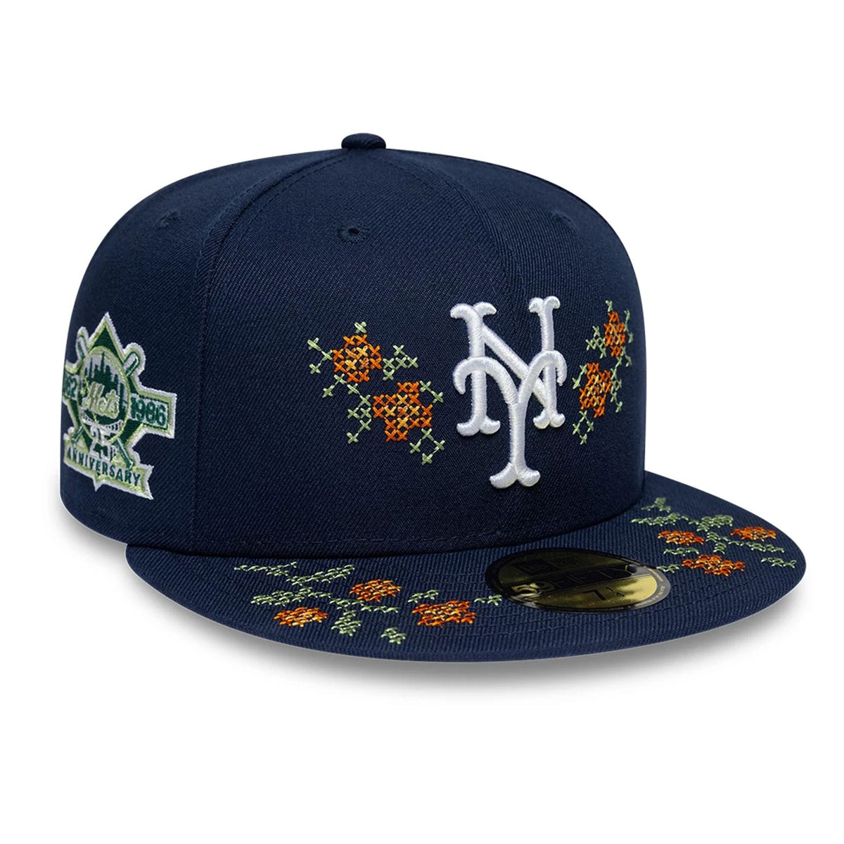 New York Mets MLB Garden Dark Blue 59FIFTY Fitted Cap-klyvox