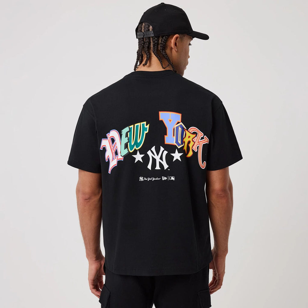 New York Yankees MLB Word Art Black T-Shirt-klyvox