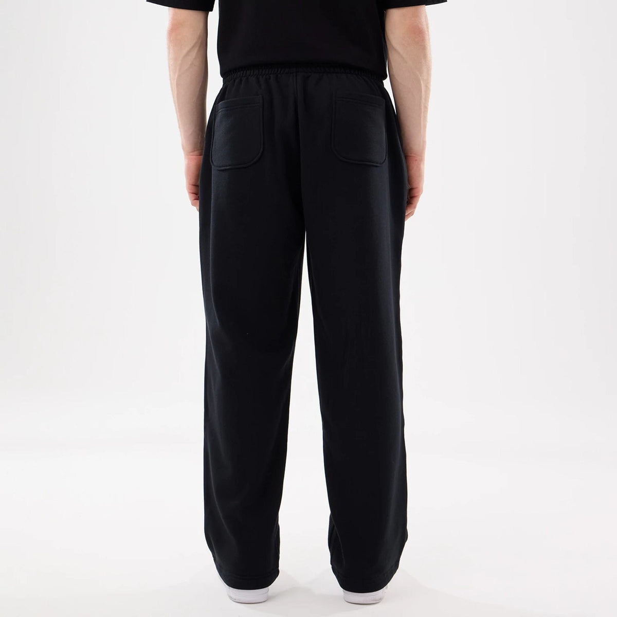 New Era Black Straight Legged Joggers-klyvox