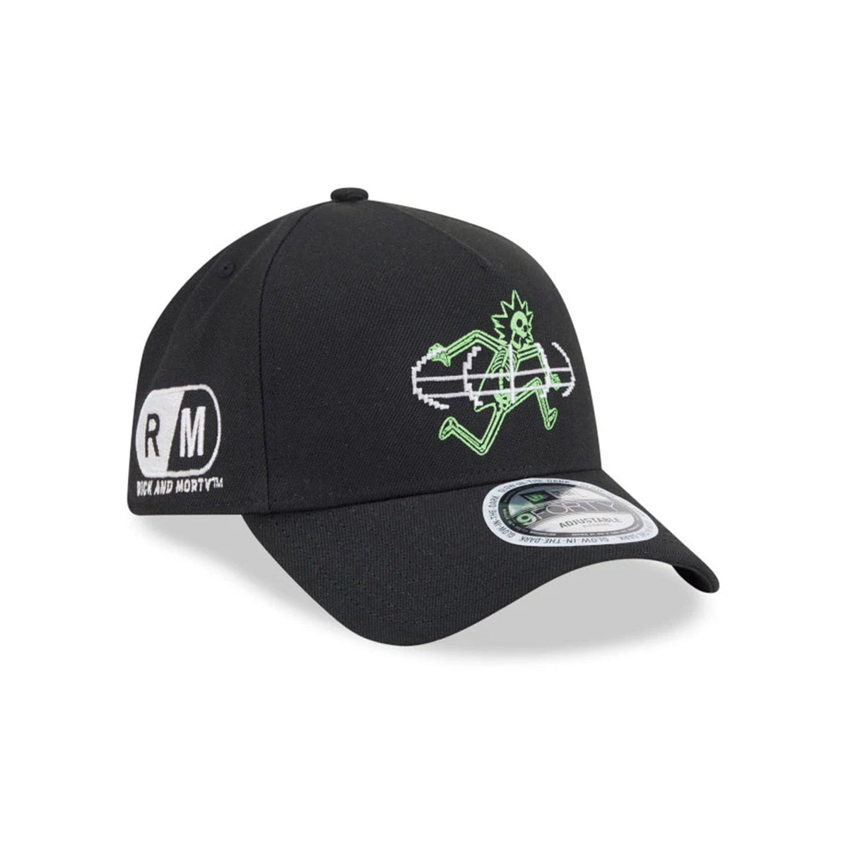Rick And Morty Glow In The Dark Black 9FORTY A-Frame Adjustable Cap-klyvox