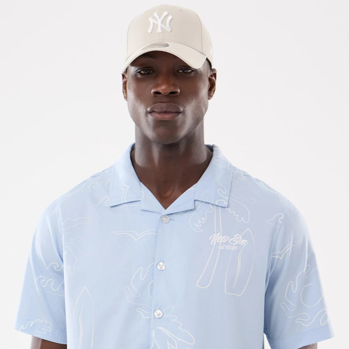 New Era Resort Blue Short Sleeve Shirt-klyvox
