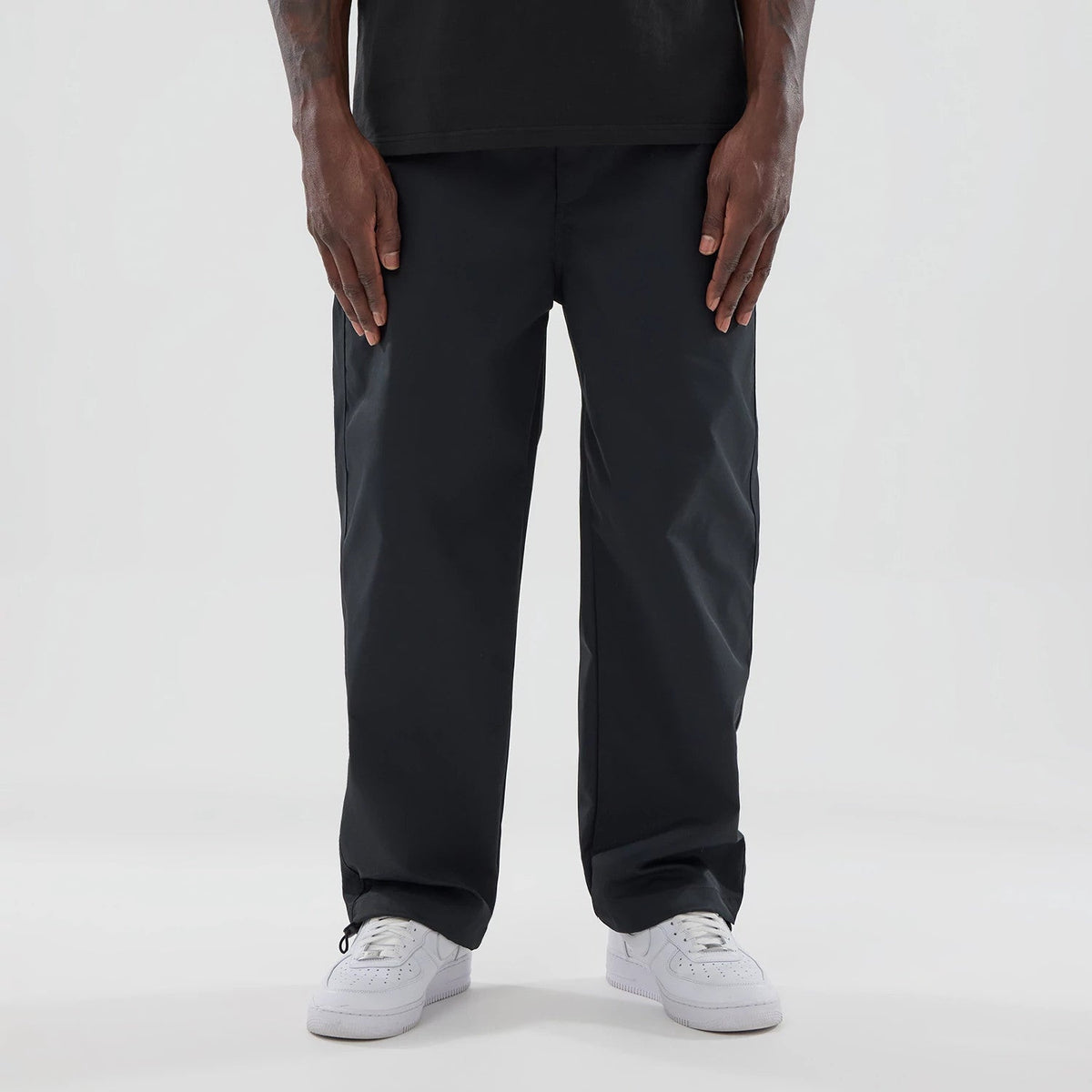New Era NEC Logo Black Straight Leg Joggers-klyvox