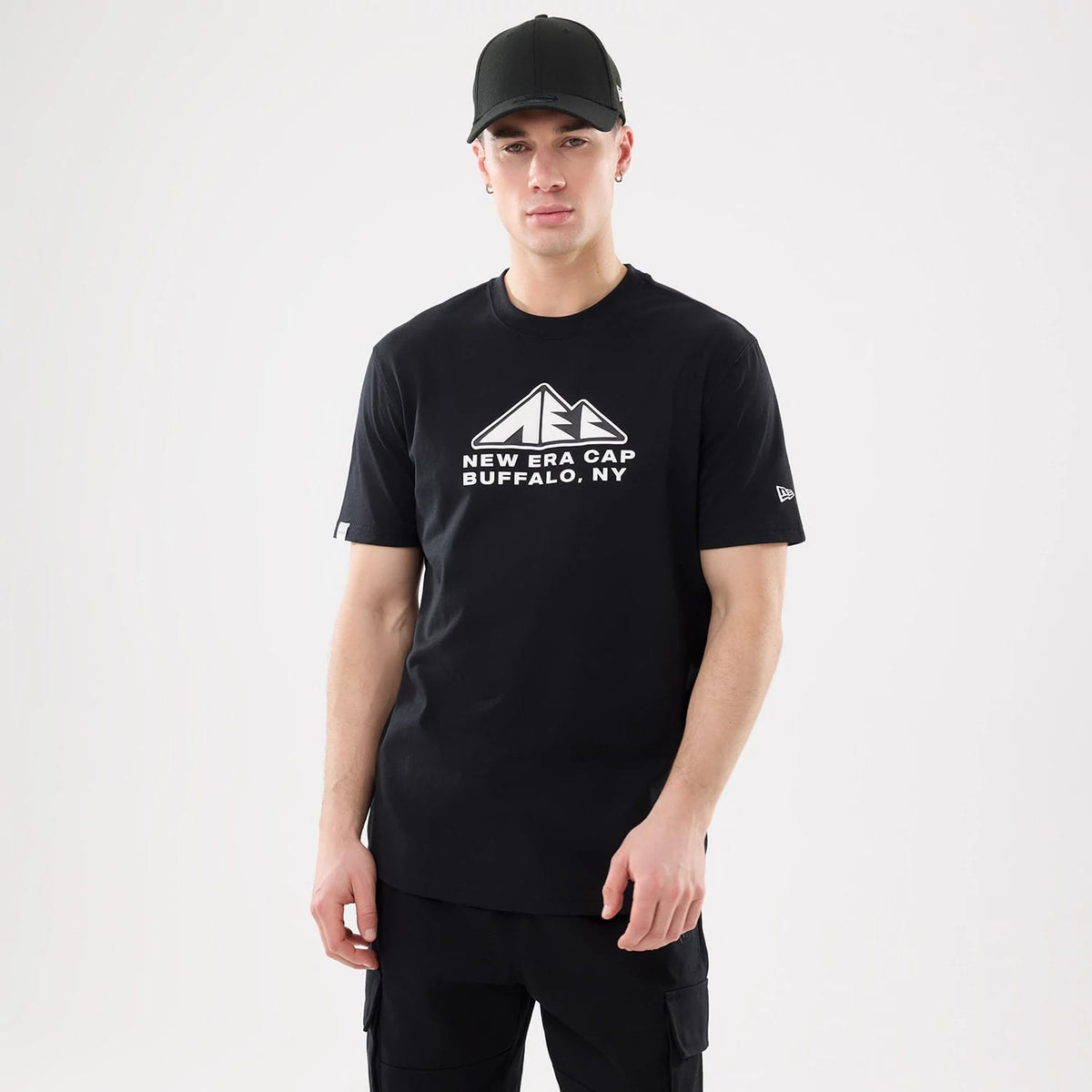 New Era Outdoor Mountain Black T-Shirt-klyvox