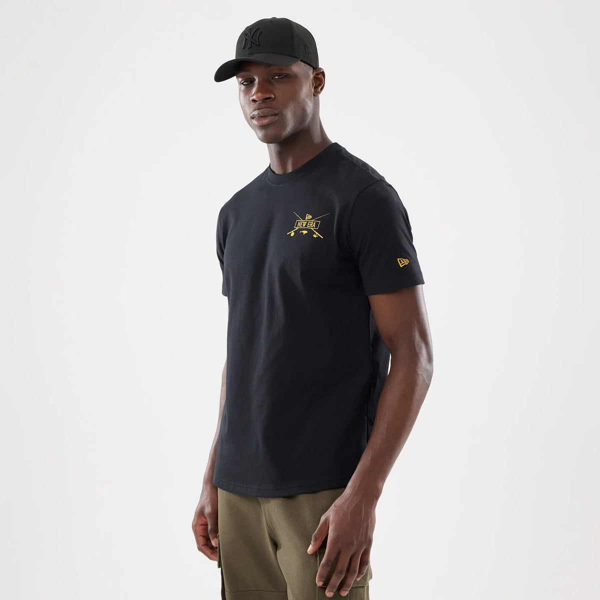 New Era Graphic Outdoor Fishing Black T-Shirt-klyvox