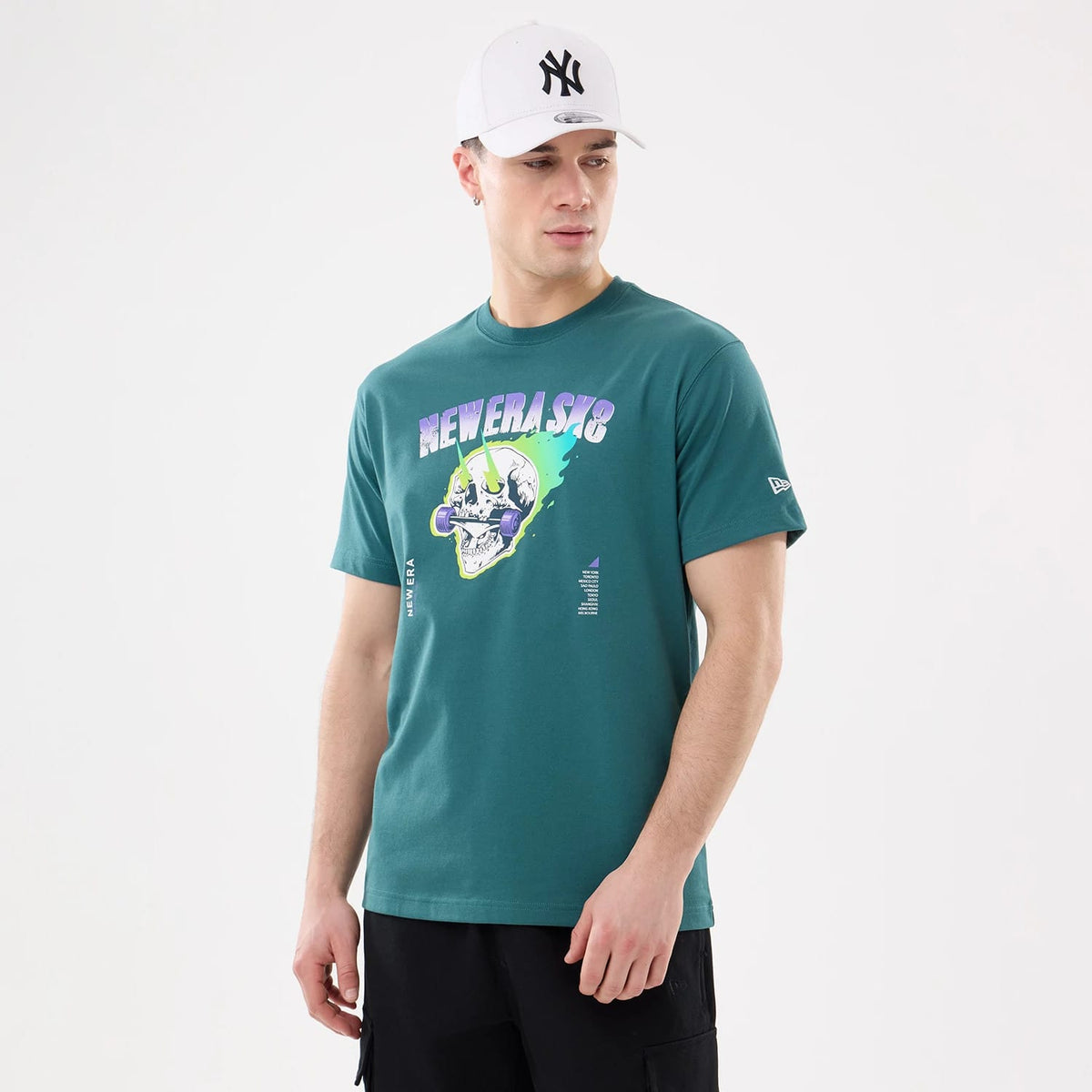 New Era SK8 Graphic Dark Green T-Shirt-klyvox