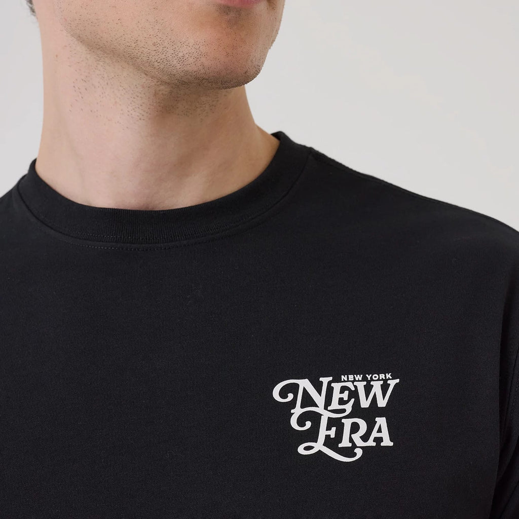 New Era Script Graphic Black T-Shirt-klyvox