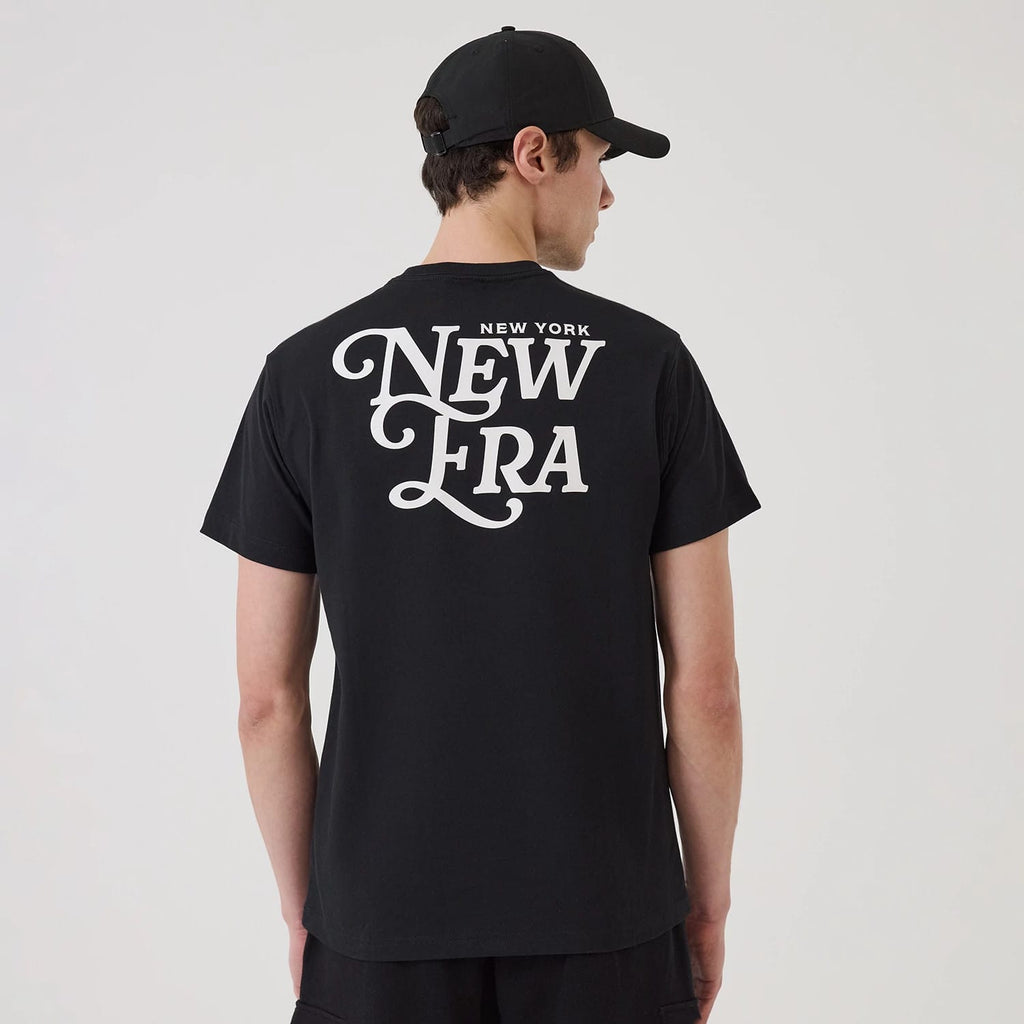 New Era Script Graphic Black T-Shirt-klyvox