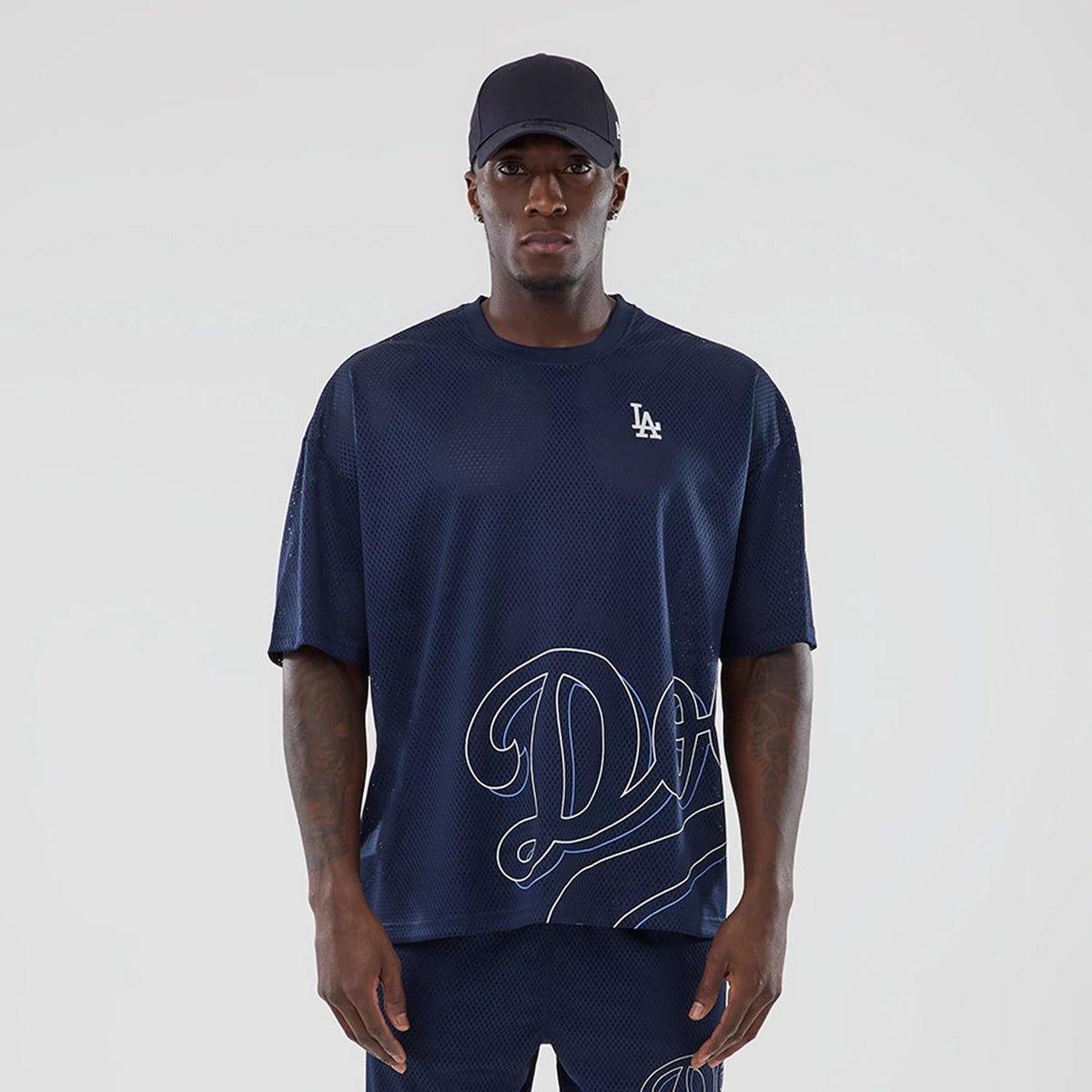 LA Dodgers MLB Mix League Blue Oversized Mesh T-Shirt-klyvox