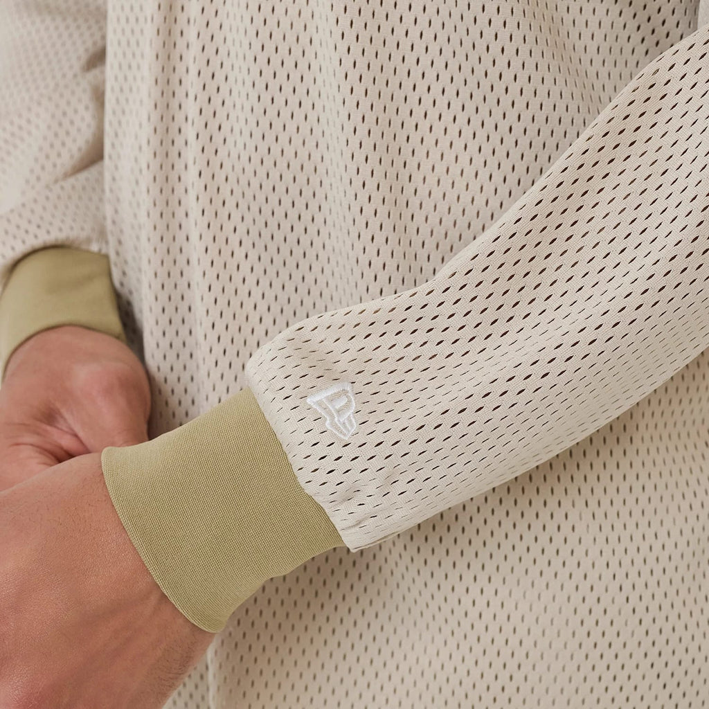 New Era NEC Logo Beige Long Sleeve Jersey-klyvox