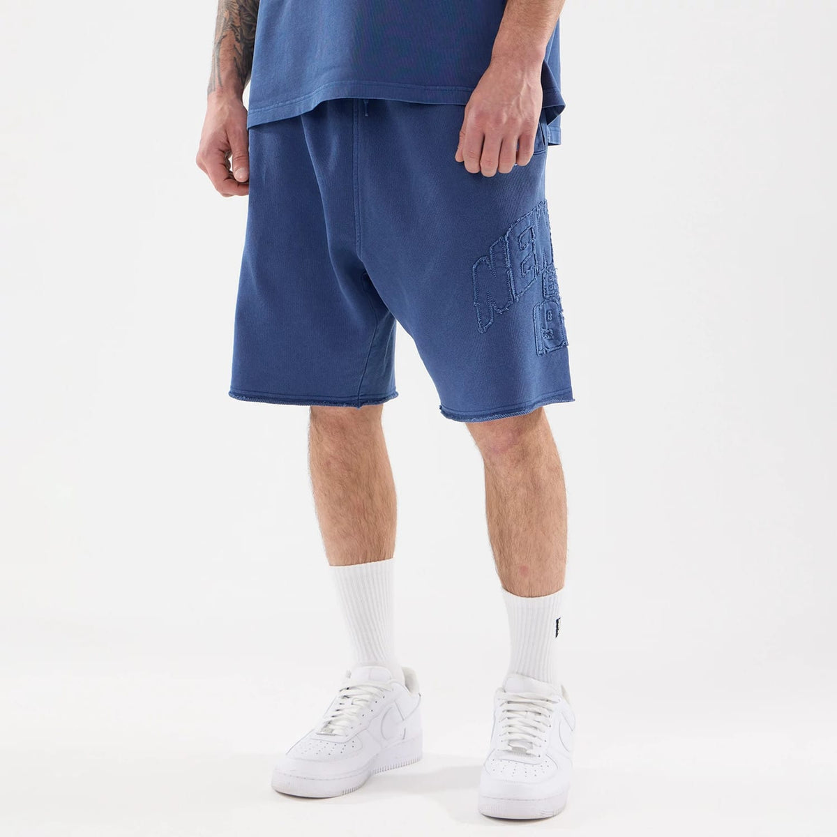 New Era Street Archived Blue Oversized Shorts-klyvox