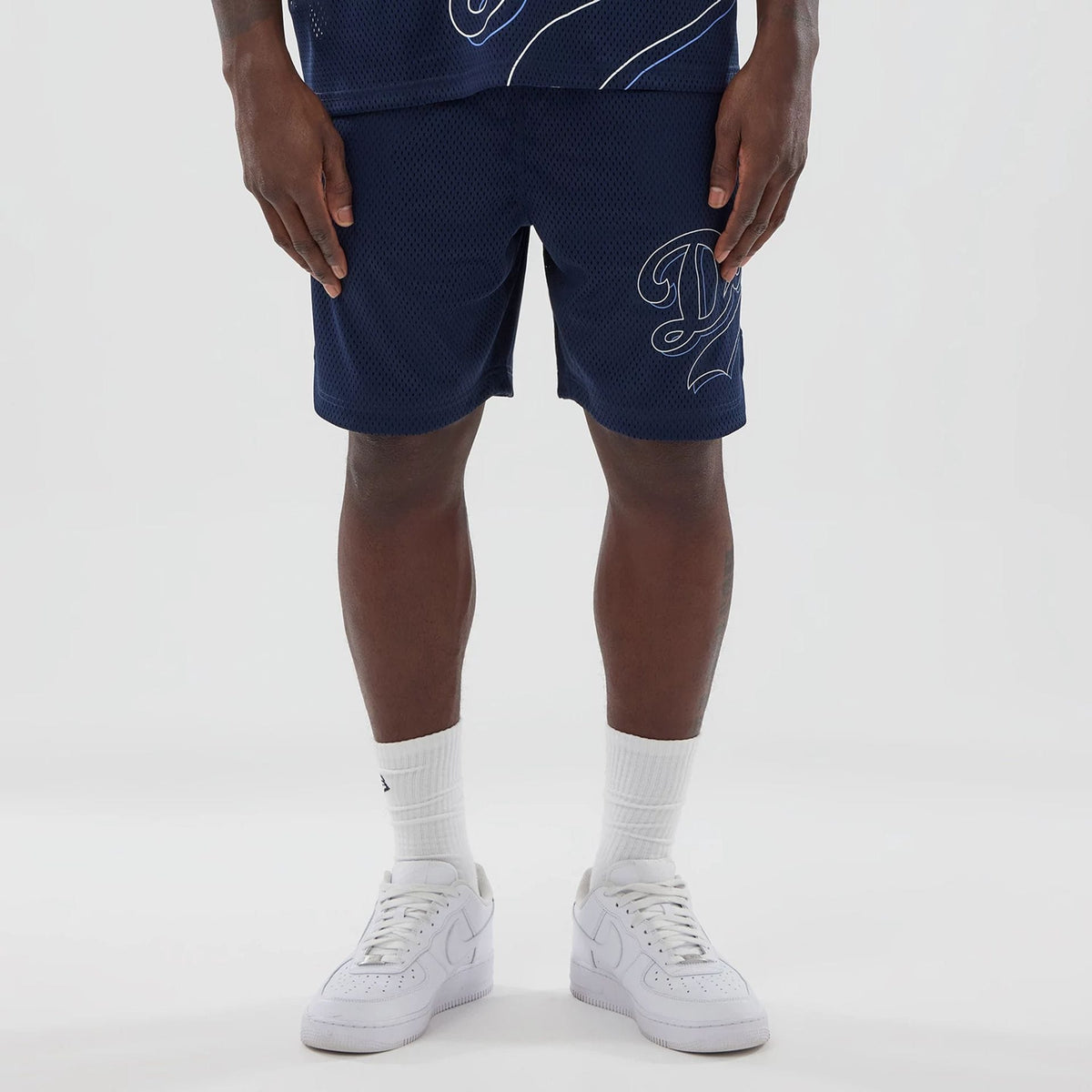 LA Dodgers MLB Mix League Blue Oversized Mesh Shorts-klyvox