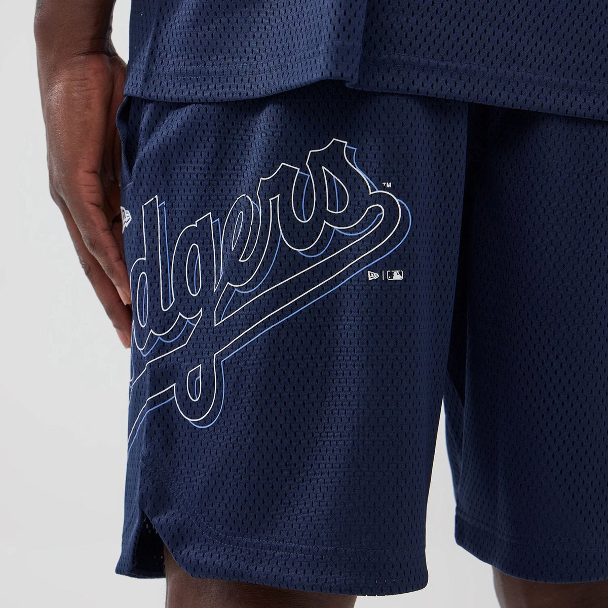 LA Dodgers MLB Mix League Blue Oversized Mesh Shorts-klyvox