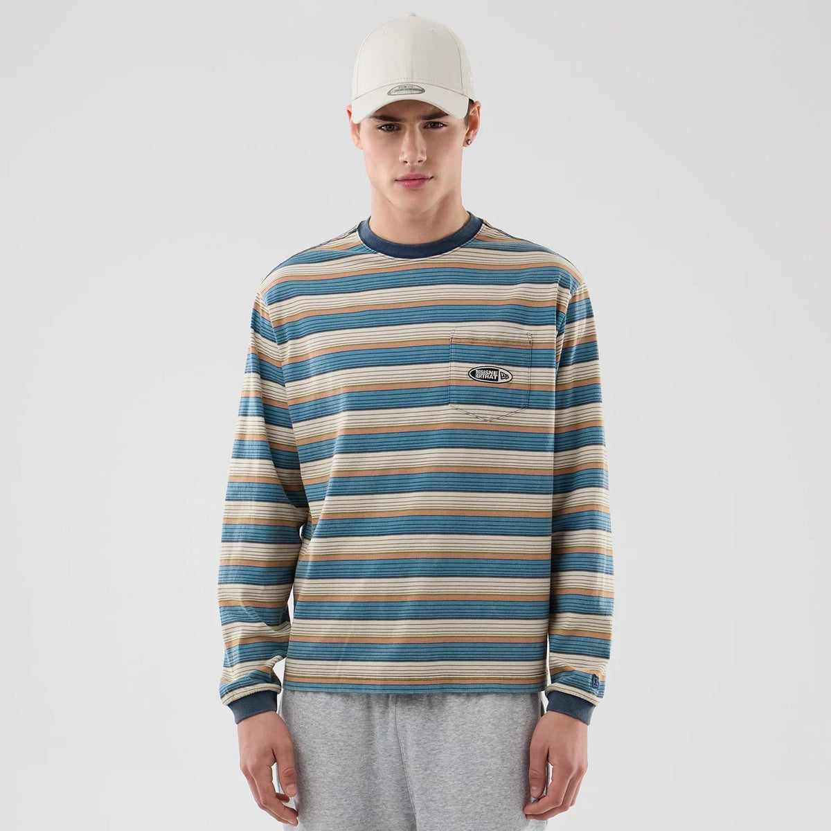 Thisisneverthat X New Era Border Beige Long Sleeve T-Shirt-klyvox
