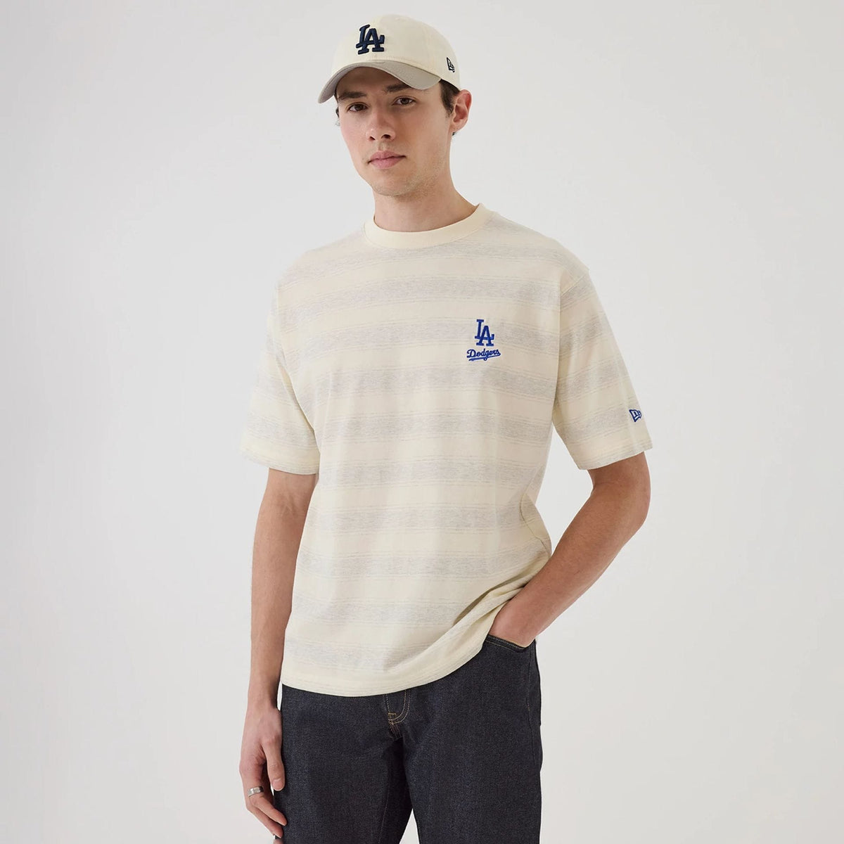 LA Dodgers MLB Border Cream Oversized T-Shirt-klyvox